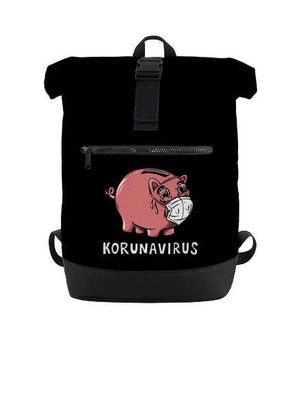 Korunavirus v kasičce batoh Black