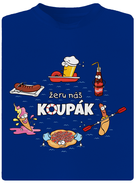 Český koupák pánské sportovní tričko Royal Blue Mal