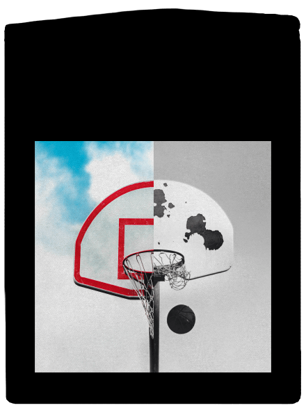 Basketbalový kontrast pánská mikina na zip Black