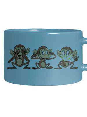 Opičky hrnek makronka Blue Macaron