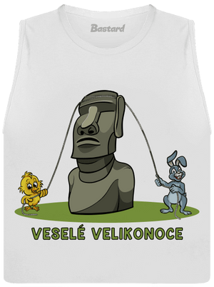Velikonoční Moai dámské tílko volné White