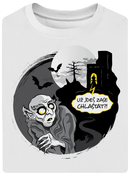 Nosferatu unisex tričko oversized White