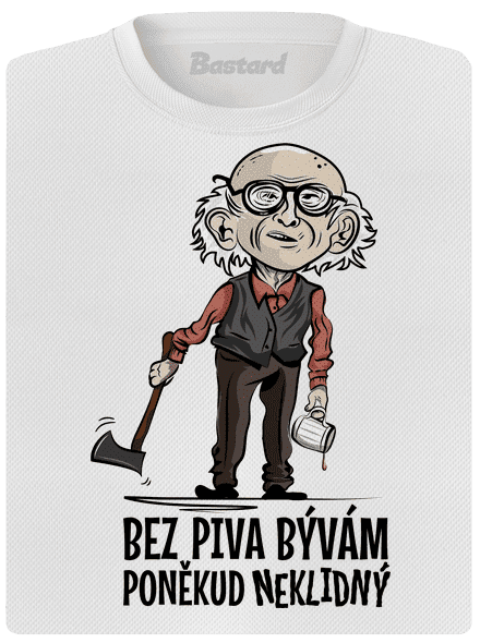 Neklidný bez piva dámské sportovní tričko White
