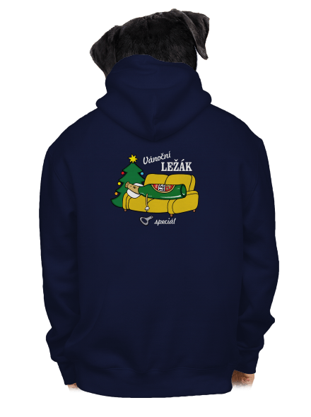 Vánoční ležák pánská mikina na zip Navy