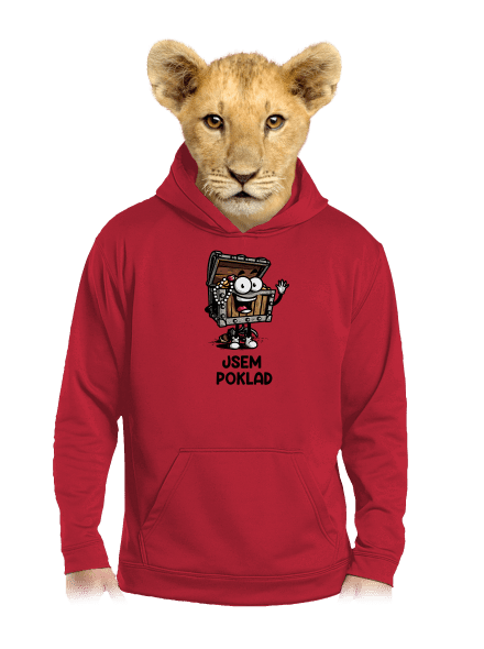 Jsem poklad dětská mikina klokanka Fire Red