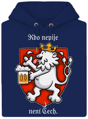 Kdo nepije, není Čech unisex mikina premium Navy