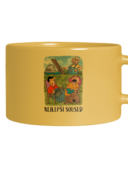 Nejlepší soused hrnek makronka Yellow Macaron