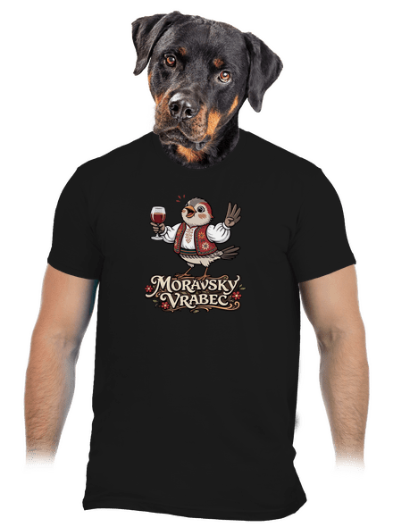 Moravský vrabec pánské tričko Black