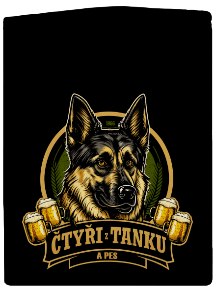 Čtyři z tanku a pes pánská mikina na zip Black