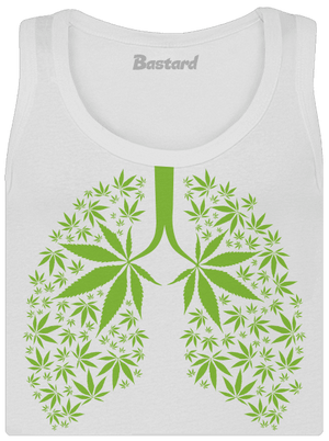 Ganja plíce dámské tílko klasické White