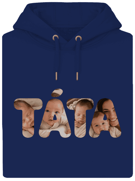 Nápis táta z vlastních fotek unisex mikina premium Navy