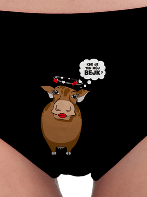 Kráva a bejk dámské kalhotky Black