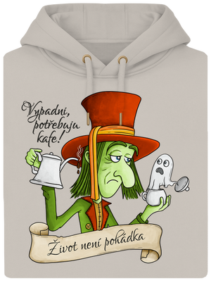 Potřebuju kafe! – Život není pohádka unisex mikina premium Pastel Macchiato