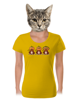 Halloween opičky dámské tričko Yellow
