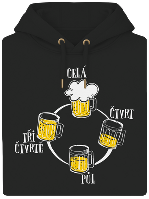 Pivní hodiny unisex mikina premium Dark Black