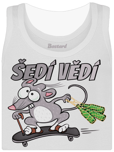 Šedí vědí - myšák dámské tílko klasické White
