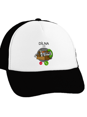 Dílna volá kšiltovka truckerka Black cap