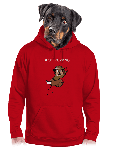 Očipováno pánská mikina klokanka Red