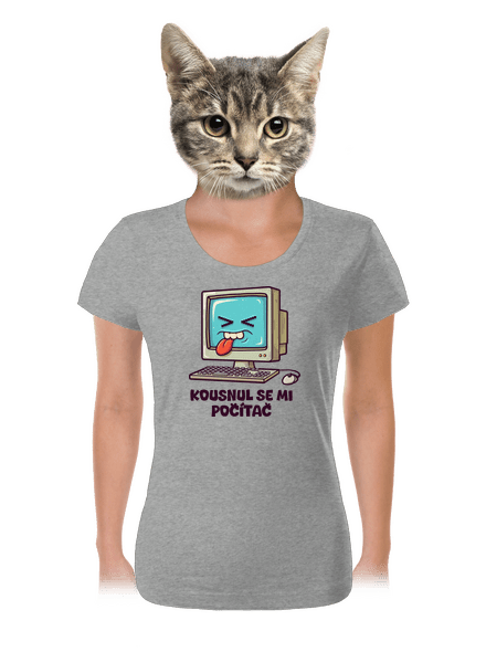 Kousnul se mi počítač dámské tričko Dark Gray Melange