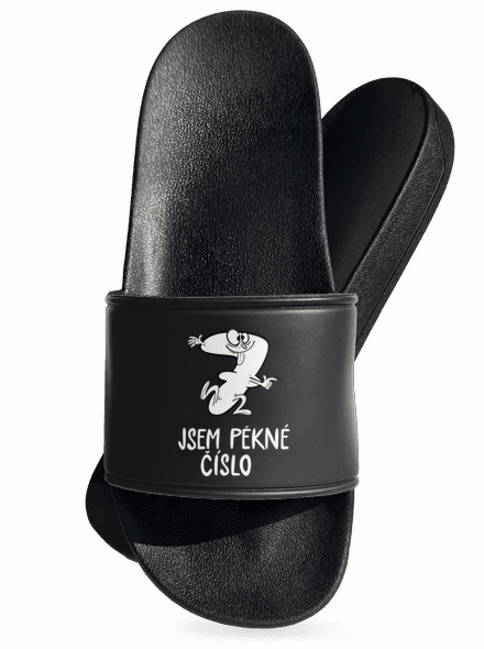 Jsem pěkné číslo pantofle Black