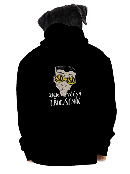 Věčný třicátník pánská mikina na zip Black