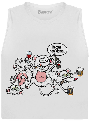 Kocour není doma dámské tílko volné White
