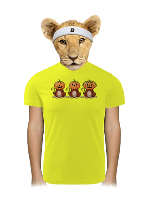 Halloween opičky dětské sportovní tričko Neon Yellow