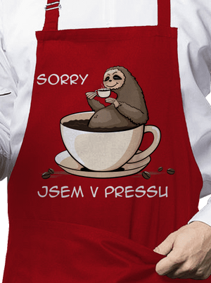 V pressu zástěra Red