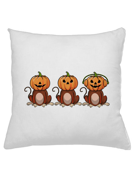 Halloween opičky polštář White