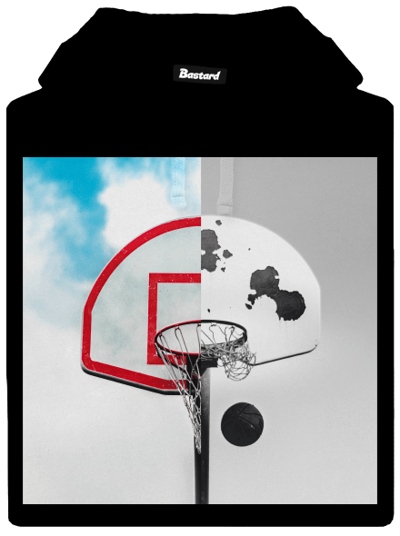 Basketbalový kontrast pánská mikina klokanka Black