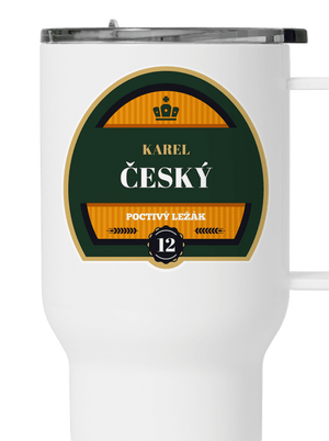 Pivní etiketa termohrnek White