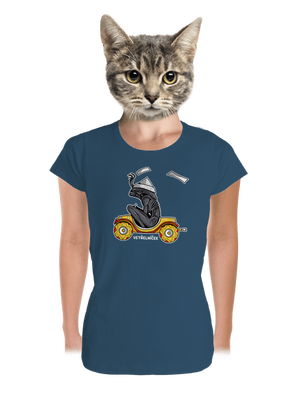 Vetřelníček dámské tričko premium Petrol Blue