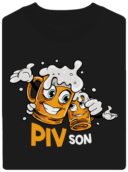 Pivson unisex mikina bez kapuce Black