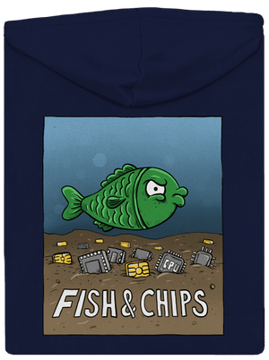 Fish and IT chips pánská mikina na zip Navy