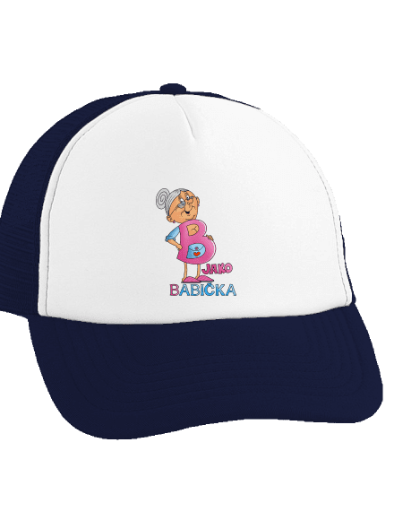 B jako babička kšiltovka truckerka French Navy cap