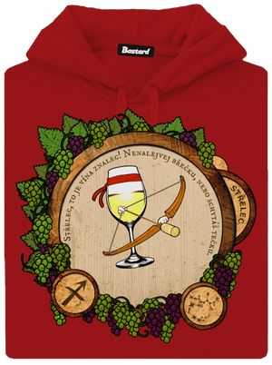 Vinný horoskop: Střelec dámská mikina klokanka Red Mal