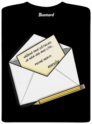 Dopis učitelce pánské dlouhý rukáv Black