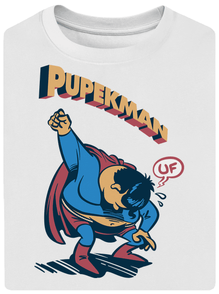Pupekman unisex tričko oversized White