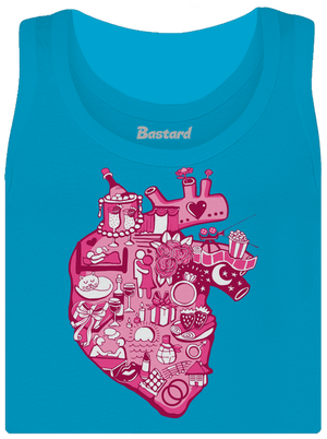 Srdce bije pro  dámské tílko klasické Blue Atol