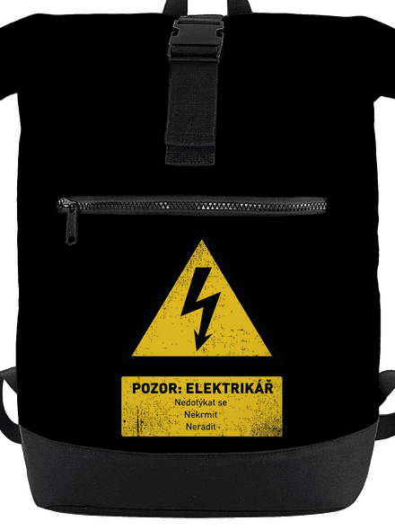Pozor elektrikář batoh Black