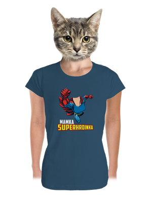 Mamka superhrdinka dámské tričko premium Petrol Blue