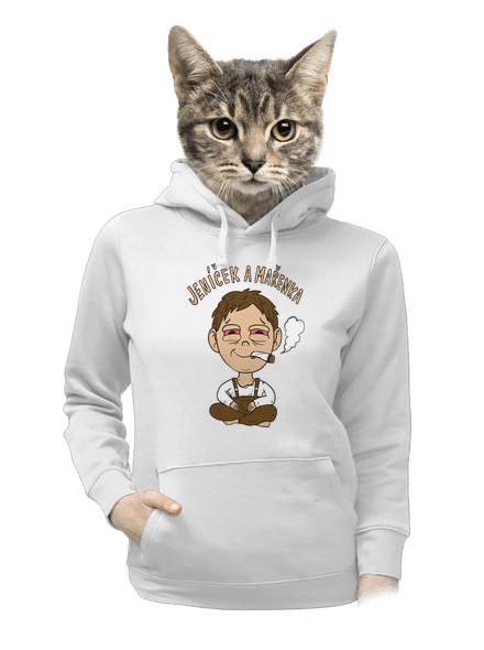 Jeníček a mařenka dámská mikina klokanka White