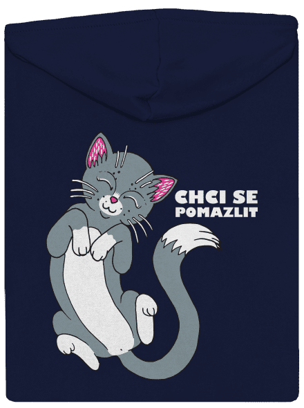 Chci se pomazlit pánská mikina na zip Navy