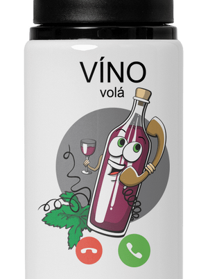 Červené víno volá lahev na vodu White