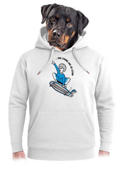 Starý, jak se cítím unisex mikina premium Snowwhite