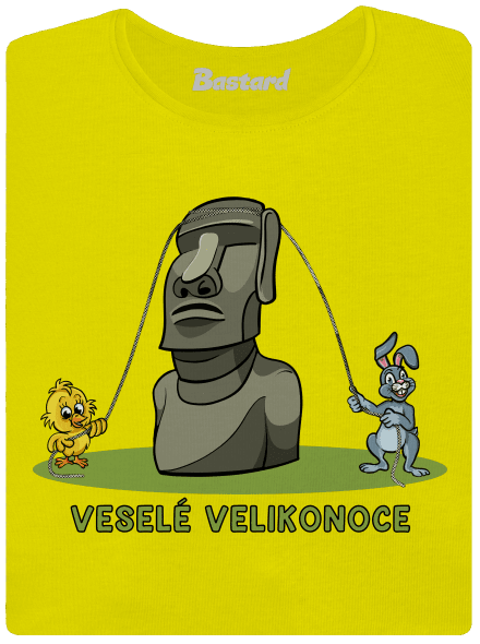 Velikonoční Moai dámské tričko premium Lemon