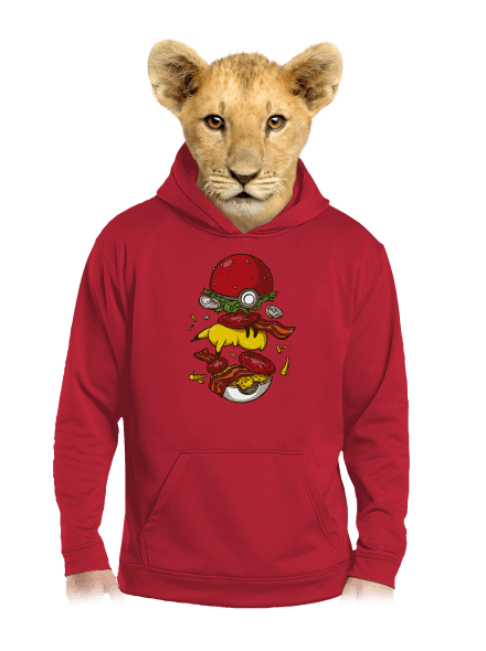 Pokémon burger dětská mikina klokanka Fire Red