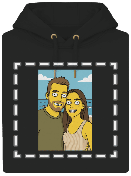 Simpsonovi z vlastní fotky unisex mikina premium Dark Black