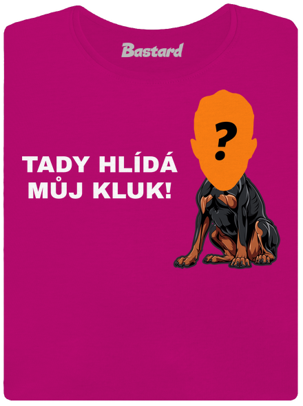 Tady hlídám já dámské tričko Fuchsia Red