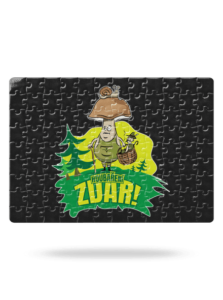 Houbaření zdar puzzle White